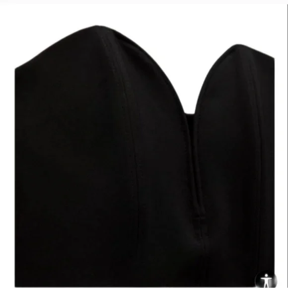 ZARA BLACK BUSTIER CORSET STRAPLESS BODYSUIT WOMENS XSMALL NWOT - Picture 6 of 9